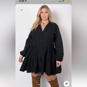 Reb Dolls black button down mini dress